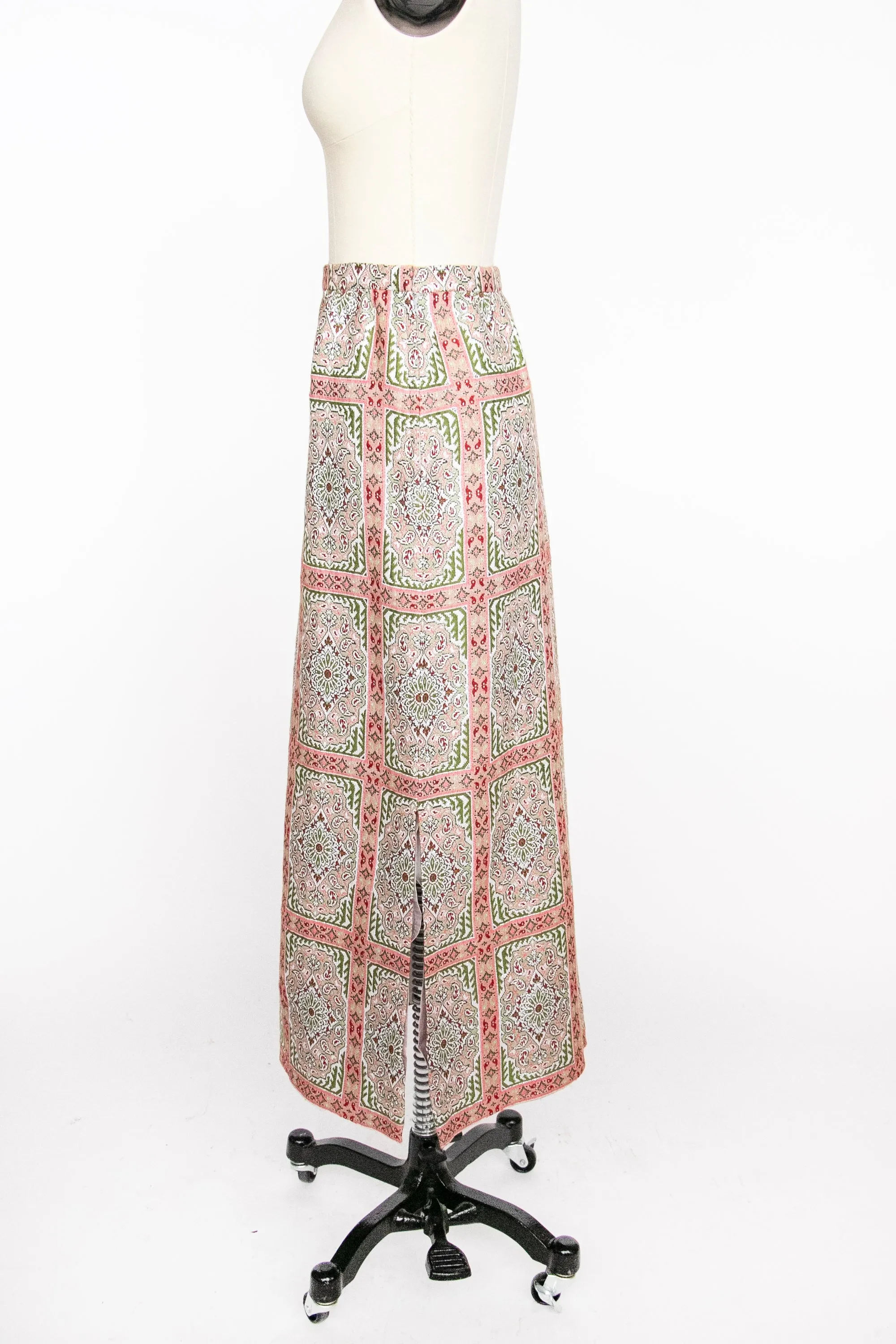 1960s Maxi Skirt Metallic Lamé S