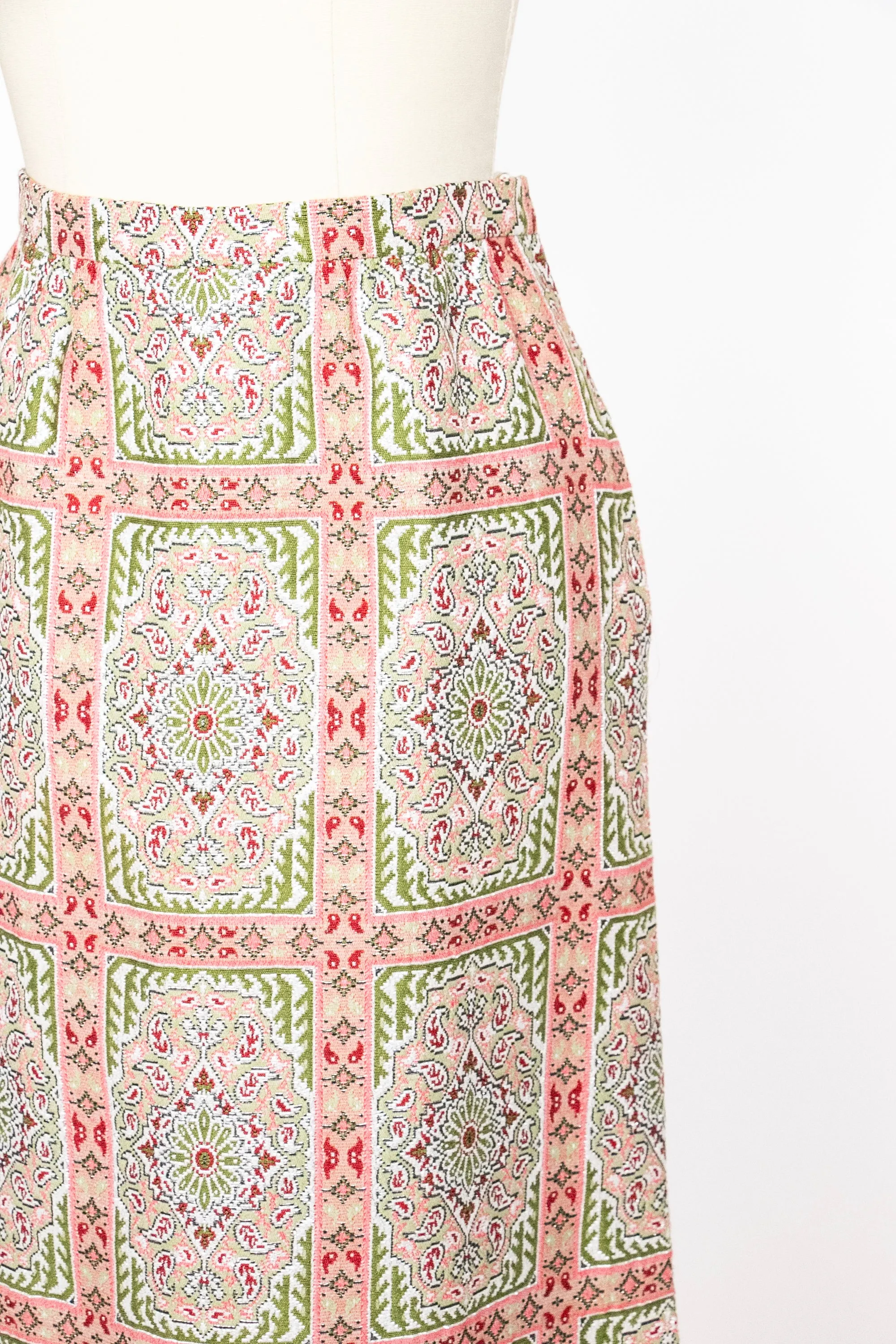 1960s Maxi Skirt Metallic Lamé S