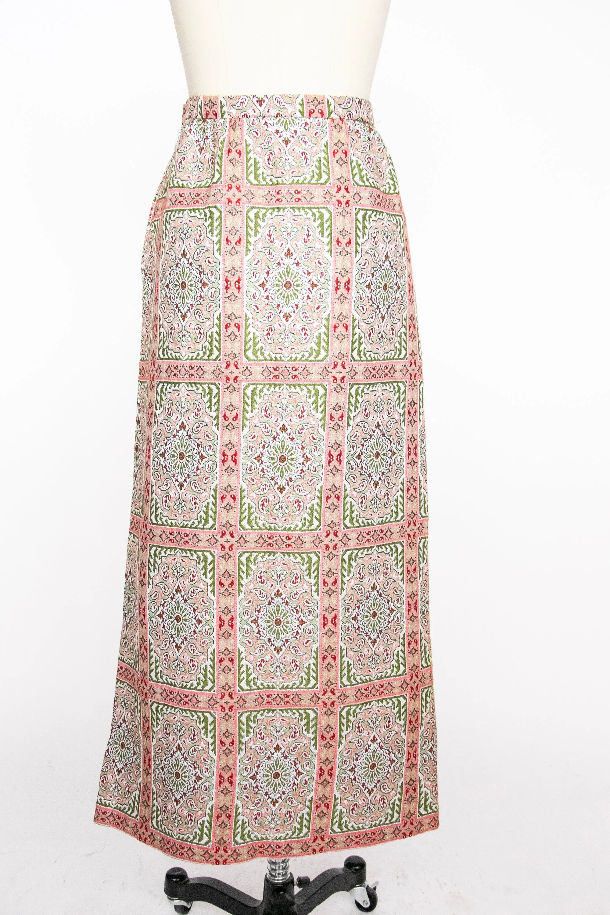 1960s Maxi Skirt Metallic Lamé S