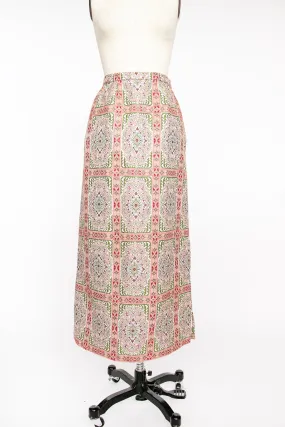1960s Maxi Skirt Metallic Lamé S