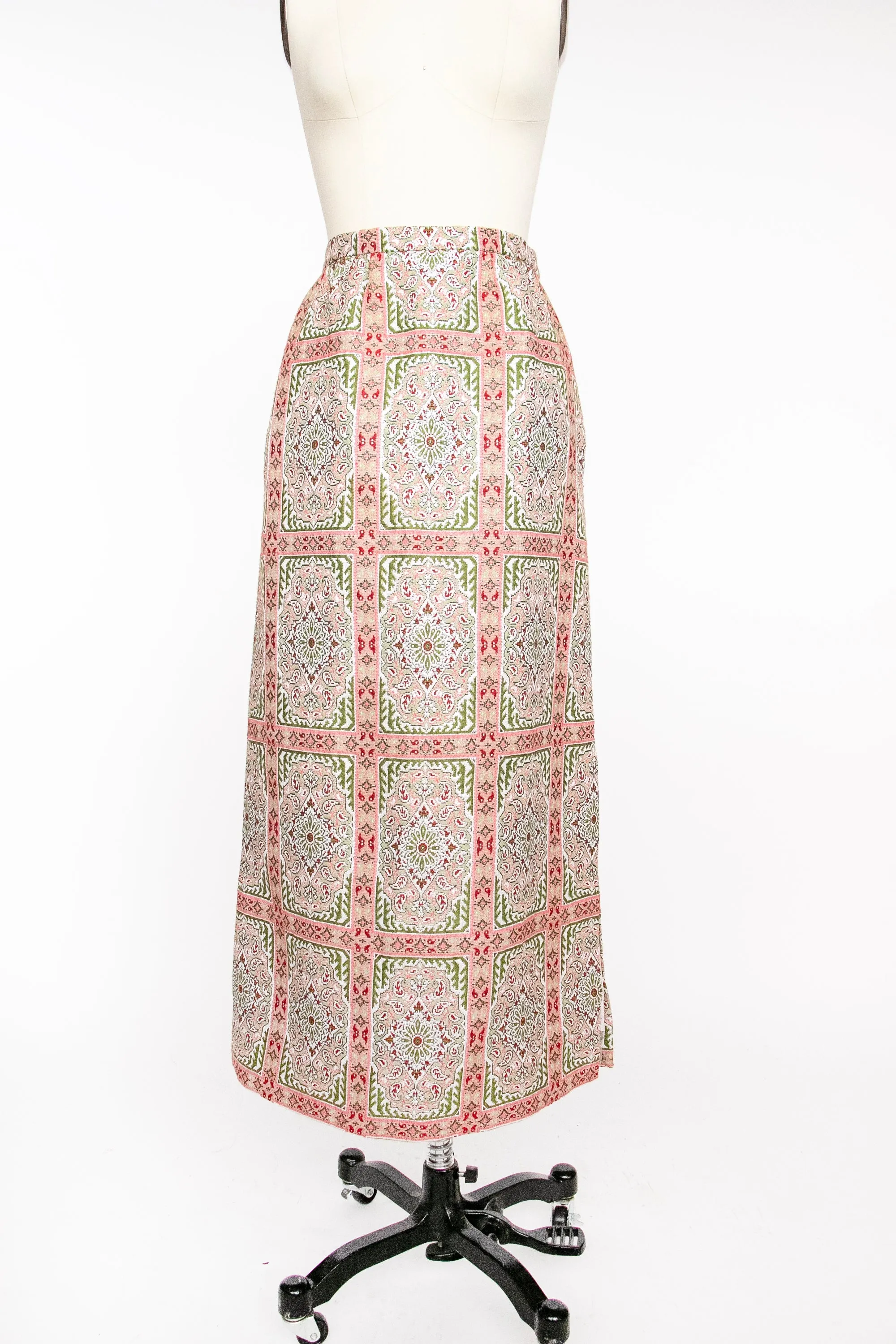 1960s Maxi Skirt Metallic Lamé S