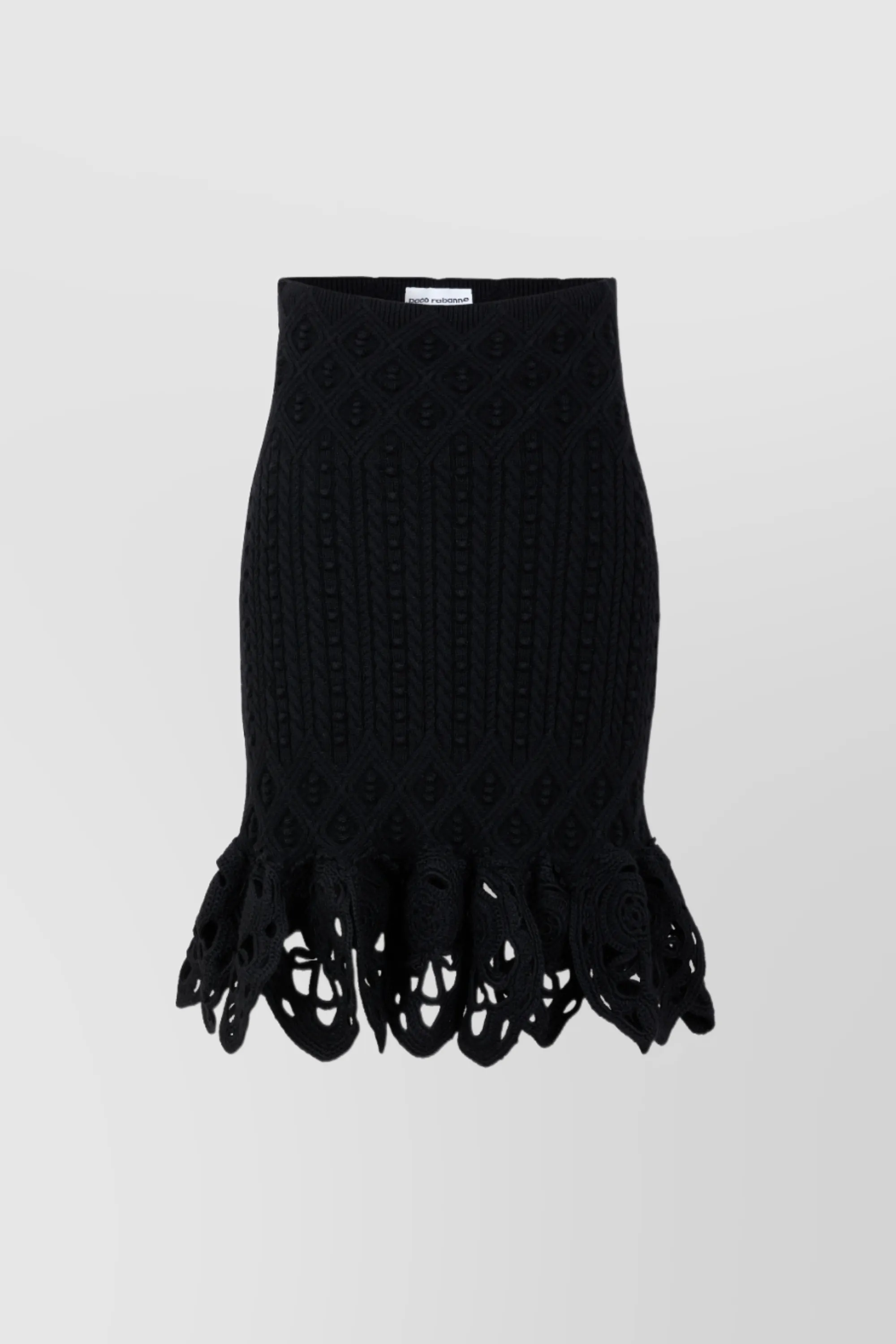 3D cable knit mini skirt
