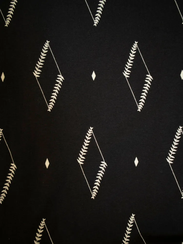 Abby Drawstring Dress - Diamond Vine Black