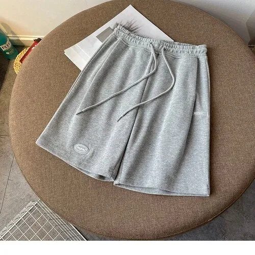Amy Fashion - Elastic Waist Cotton Casual Biker Shorts