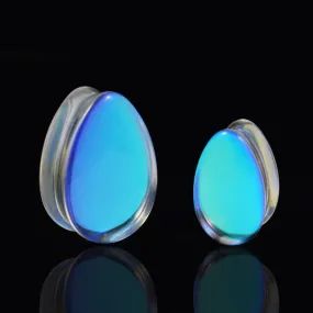 Aurora Glass Teardrop Plugs