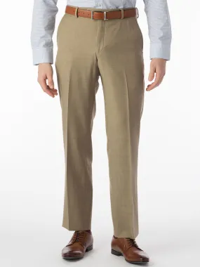 Ballin Soho Comfort 'EZE' Super 120s Modern Flat Front Pant in Tan