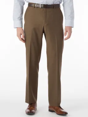 Ballin Soho Comfort 'EZE' Super 120s Modern Flat Front Pant in Tobacco
