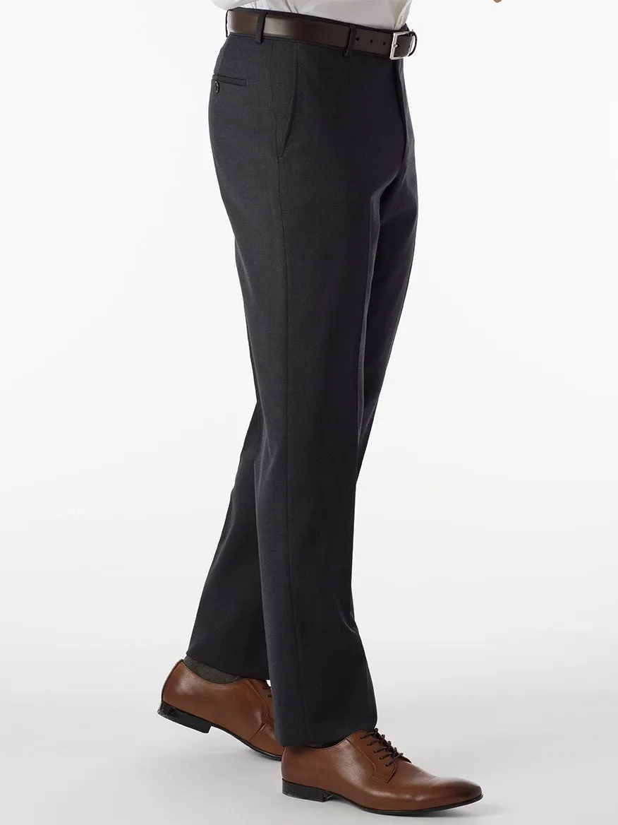 Ballin Theo Comfort 'EZE' Modern Flat Front Pant in Charcoal