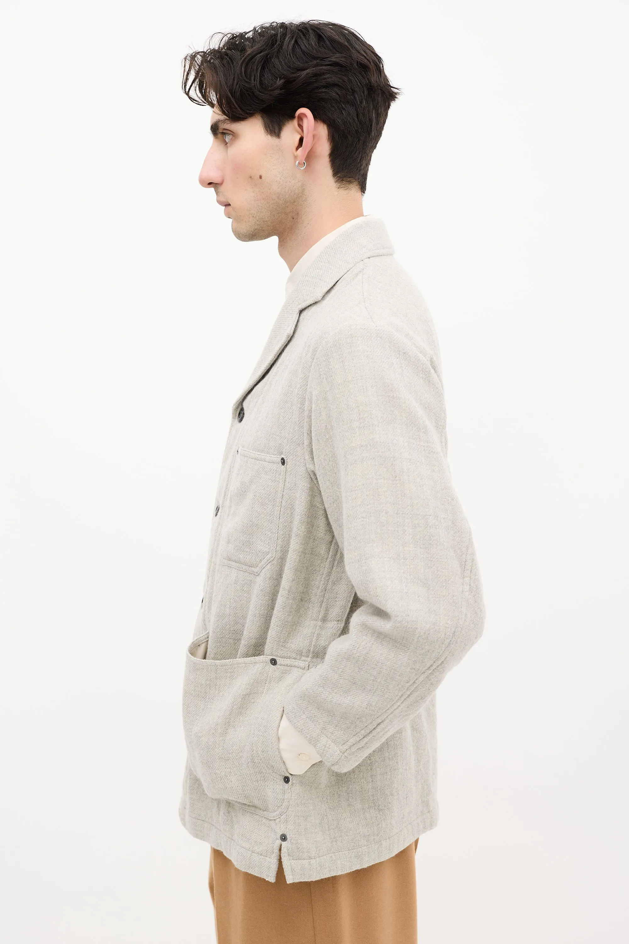 Beige Wool Tailored Jacket
