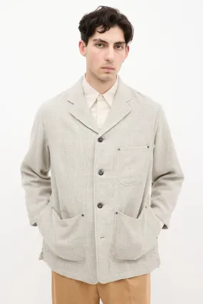 Beige Wool Tailored Jacket
