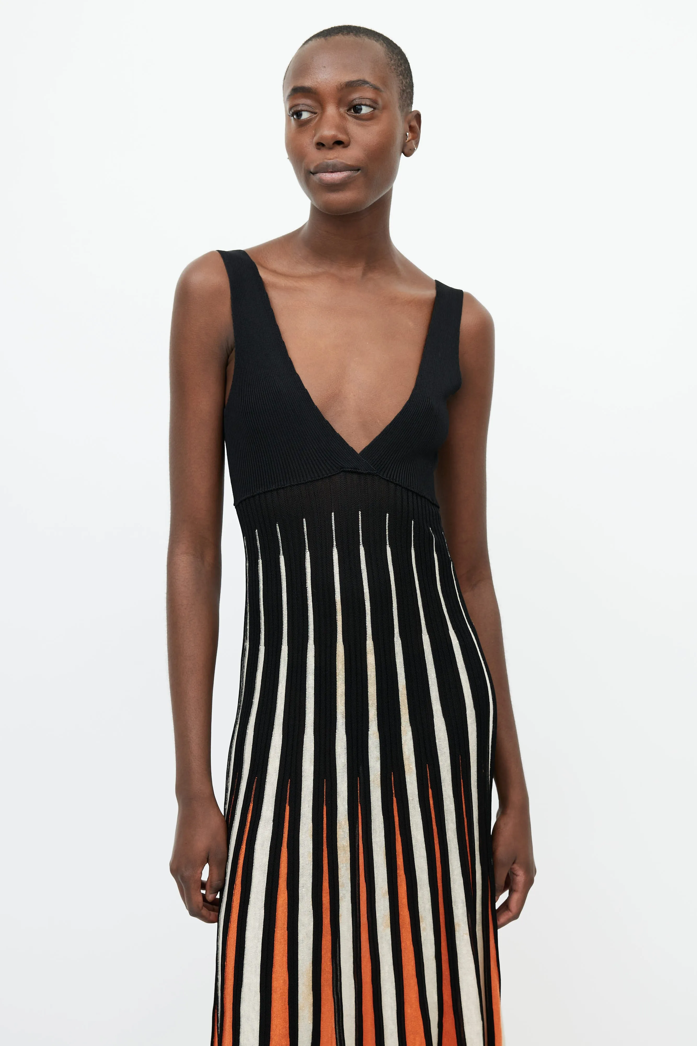 Black & Multi Panelled Knit Dress