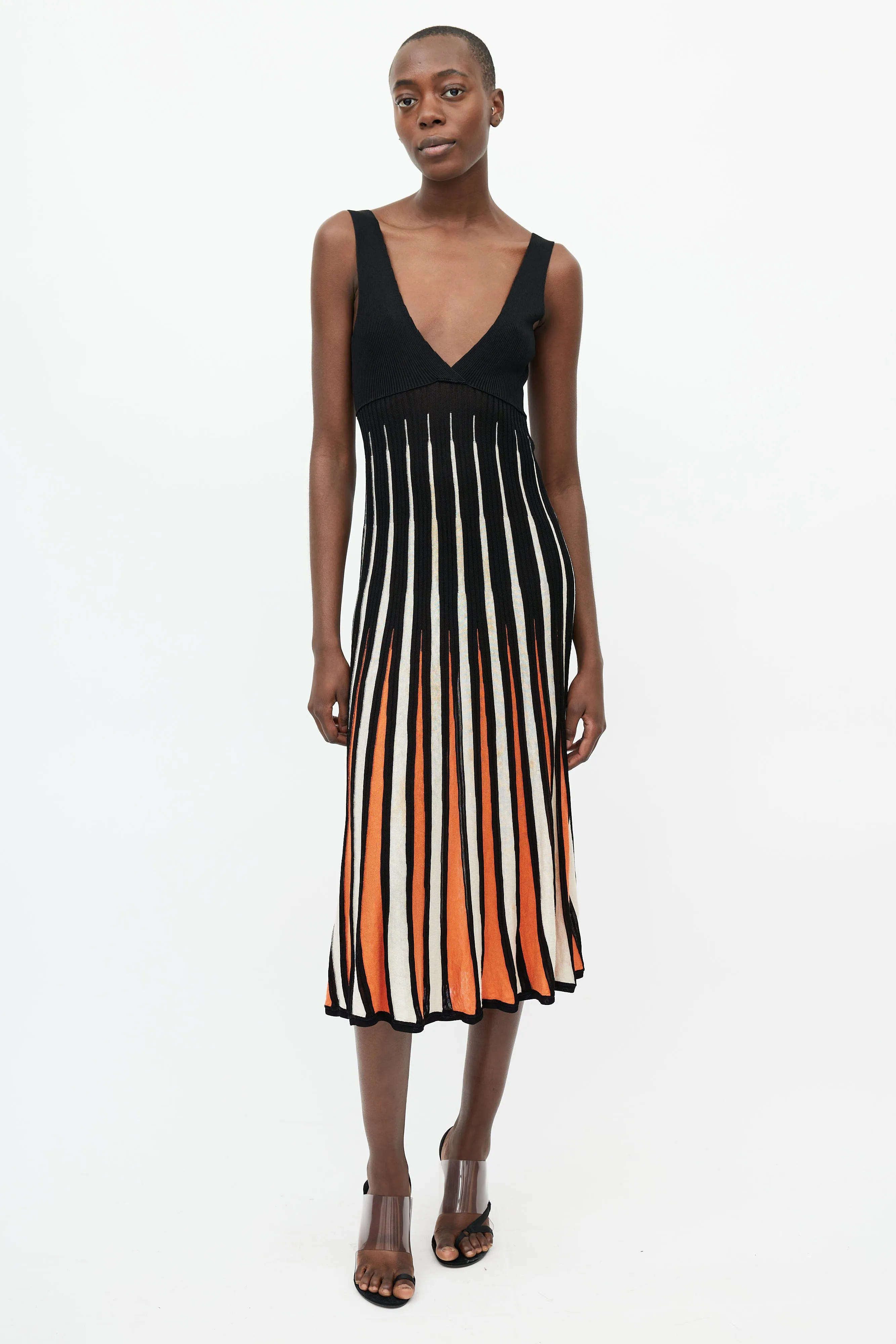 Black & Multi Panelled Knit Dress