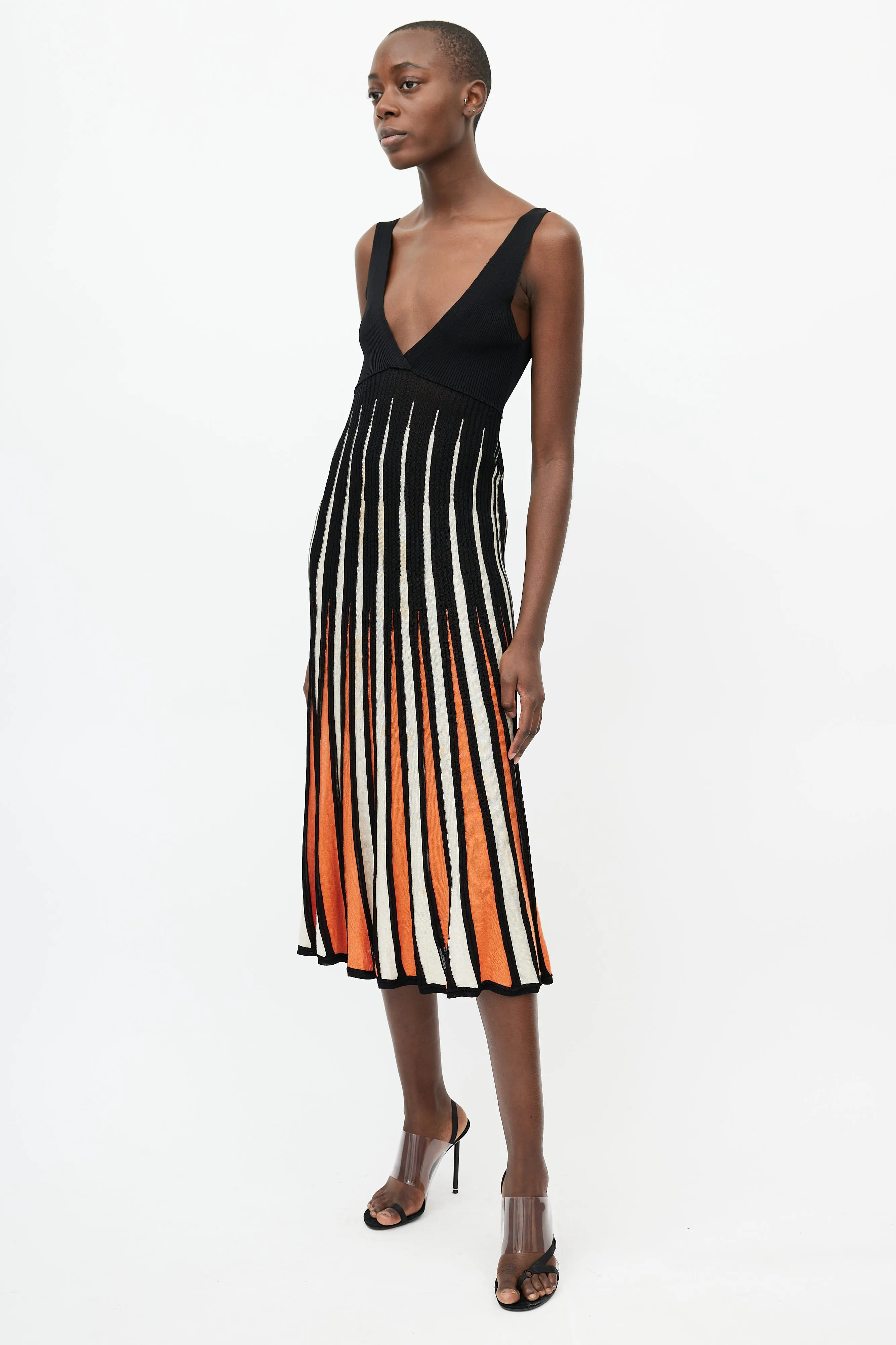Black & Multi Panelled Knit Dress