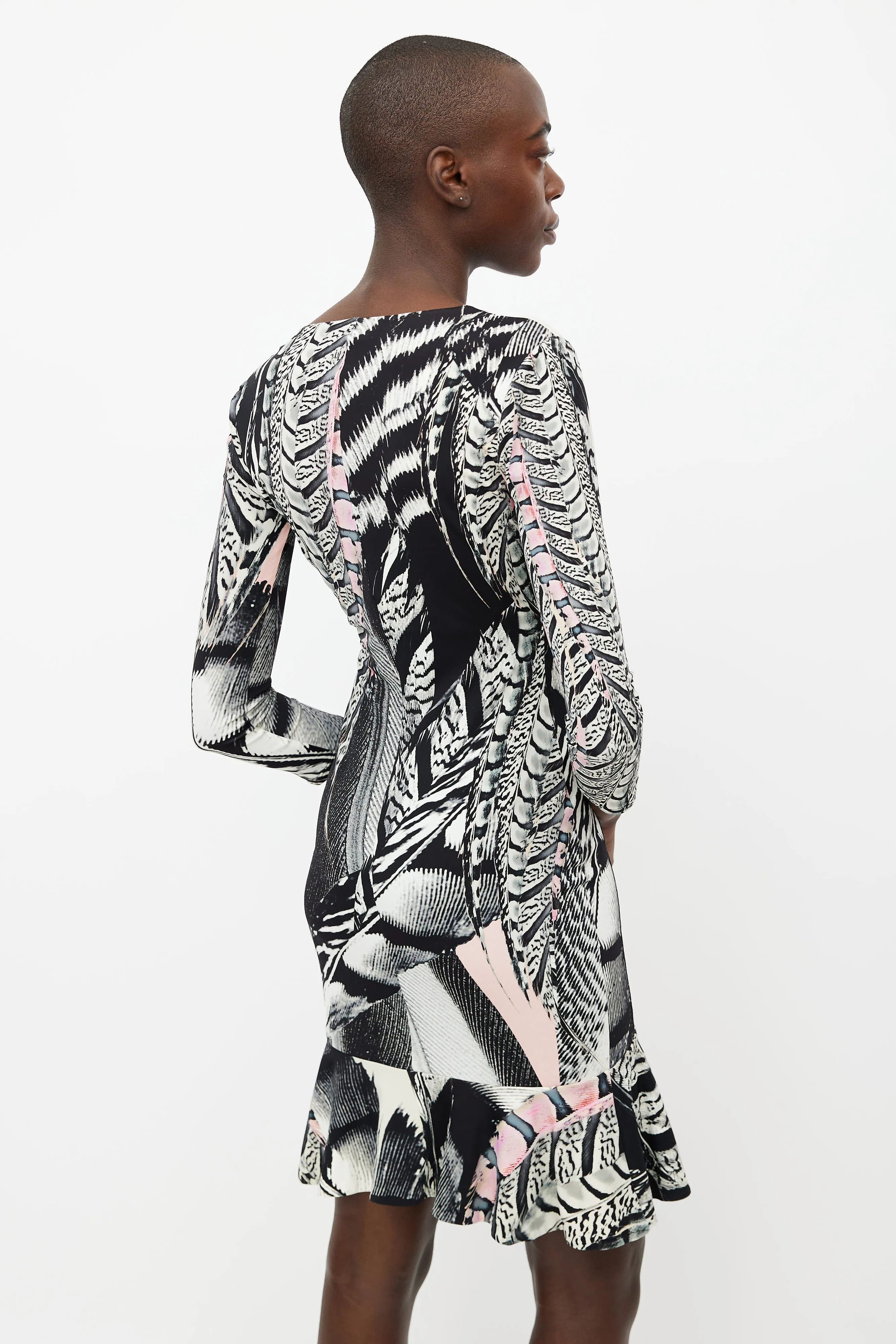 Black & Multicolour Print Dress