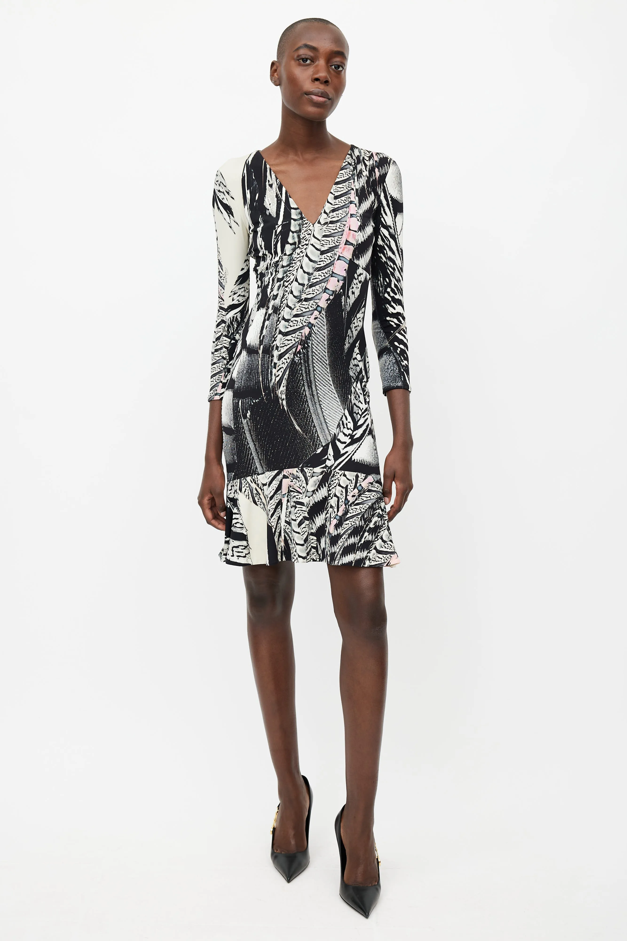 Black & Multicolour Print Dress
