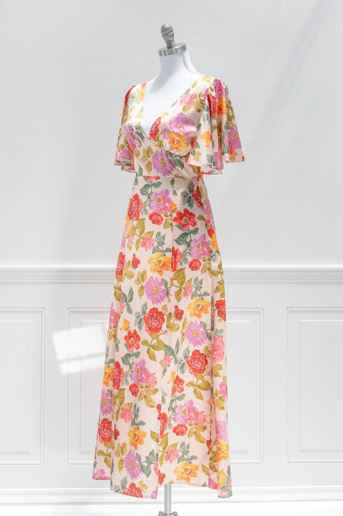 Bouquet de Fleurs Maxi Dress