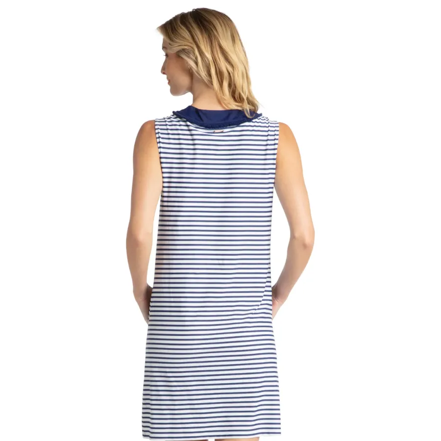 Cabana Life Classic Fringe Sleeveless Tuni Dress 461-NSE - Essentials Navy