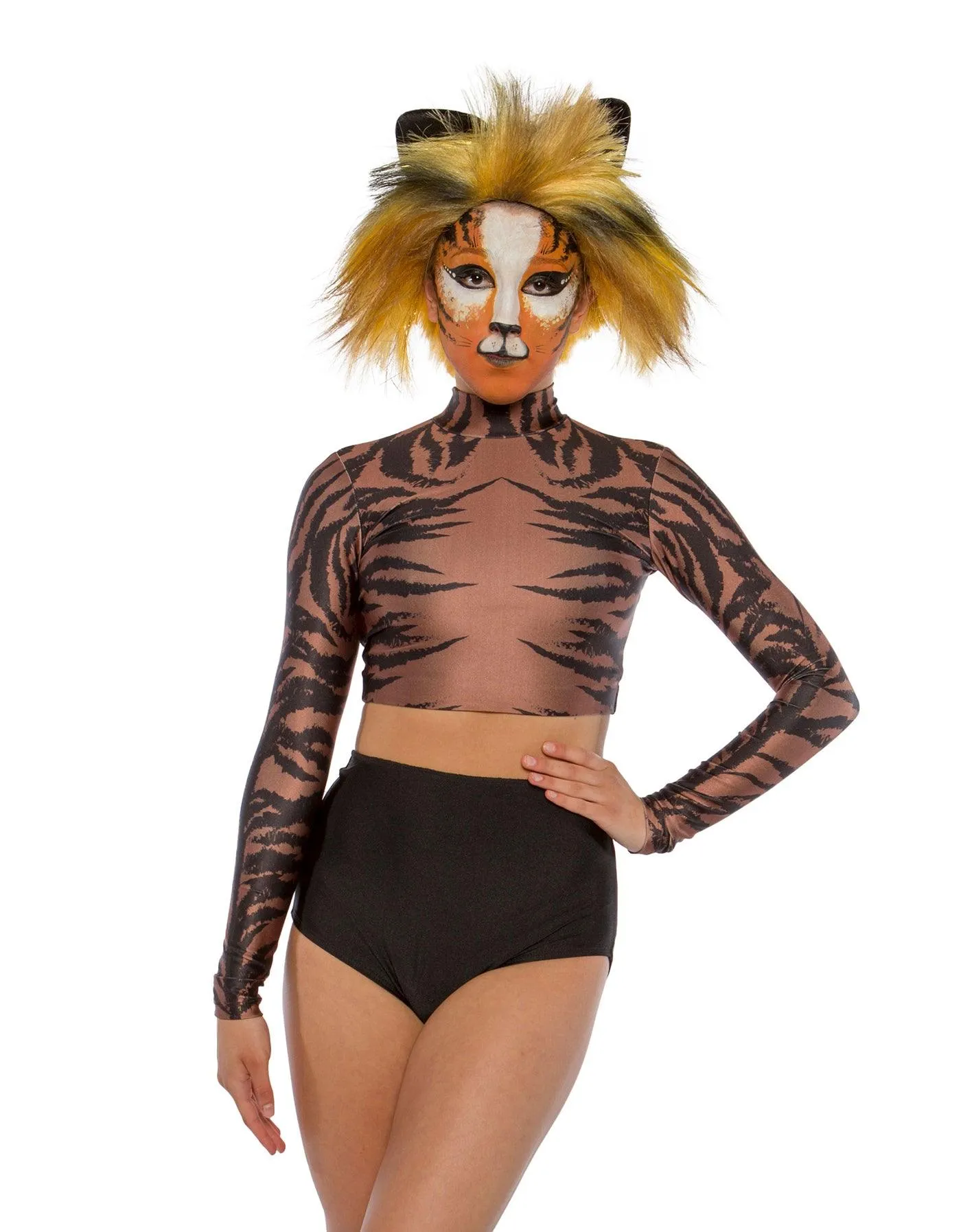 Cats Stripes LS Crop Top