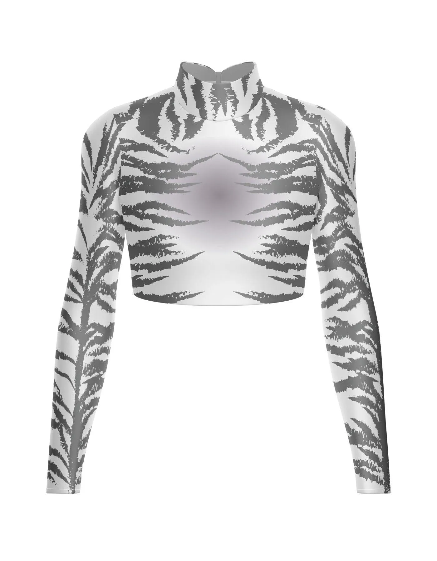 Cats Stripes LS Crop Top