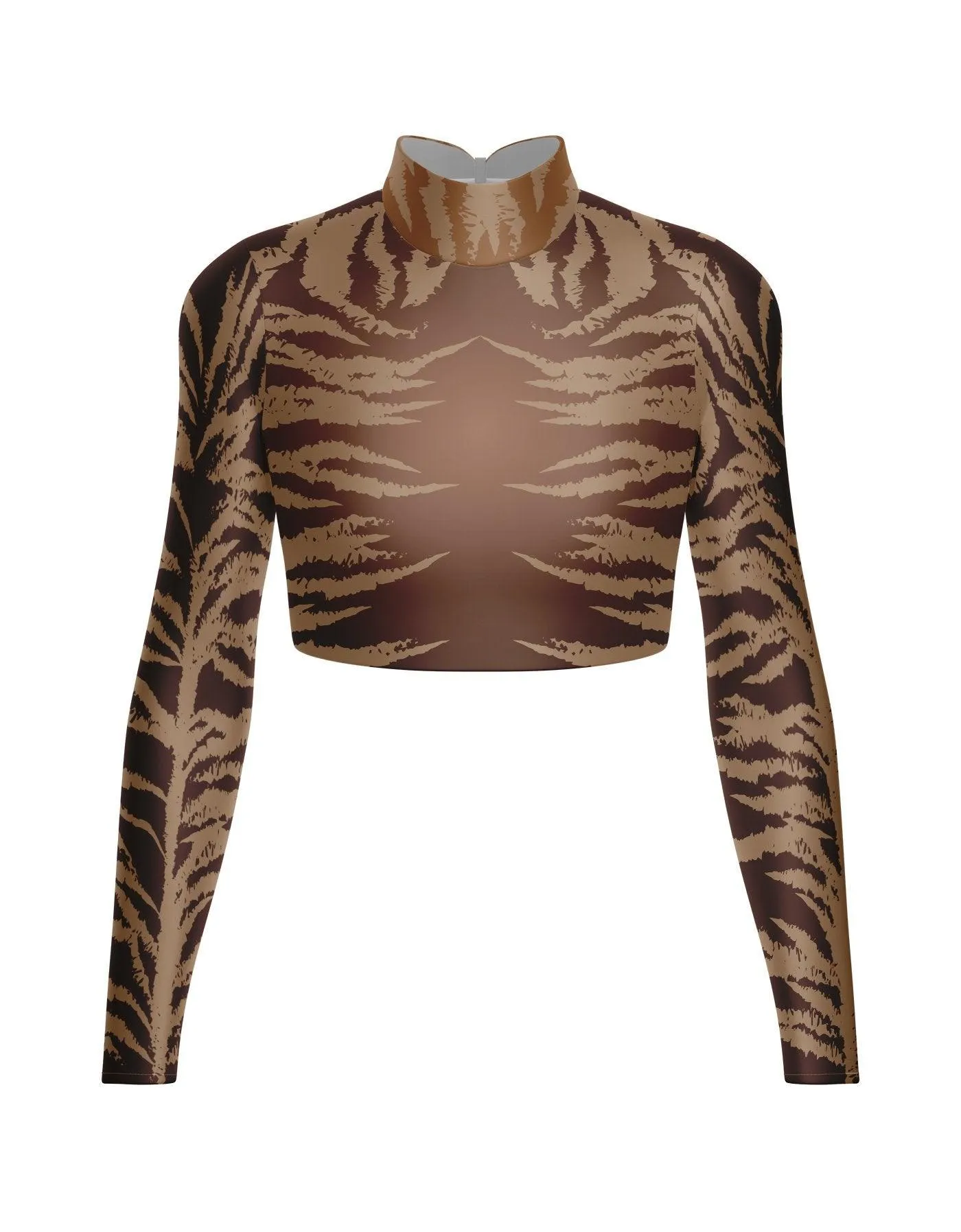 Cats Stripes LS Crop Top