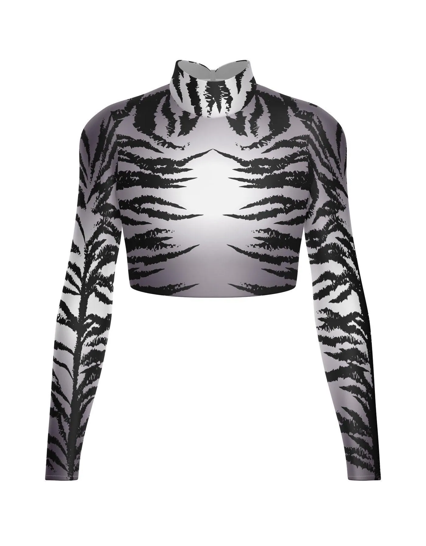 Cats Stripes LS Crop Top