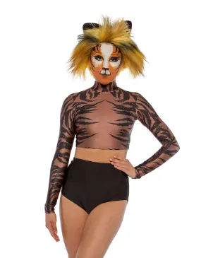 Cats Stripes LS Crop Top
