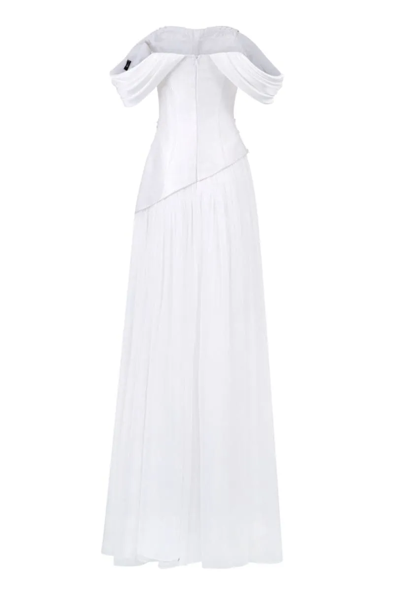 CULT MIA X 21SIX HELENA TAFFETA PLEATED GOWN