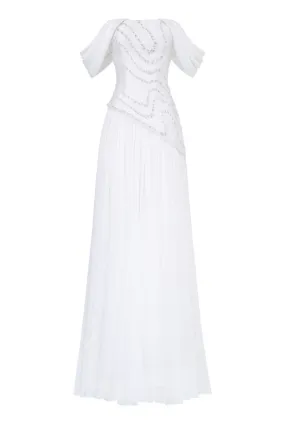 CULT MIA X 21SIX HELENA TAFFETA PLEATED GOWN