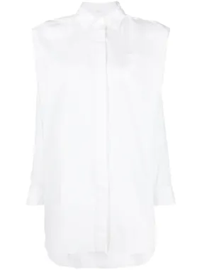 CUTOUT-DETAIL POPLIN SHIRT-DRESS