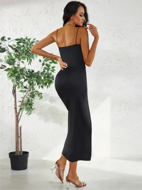 DressBetty - 2024 Sexy Spaghetti Strap Backless Lace-Up Maxi Bodycon Dress