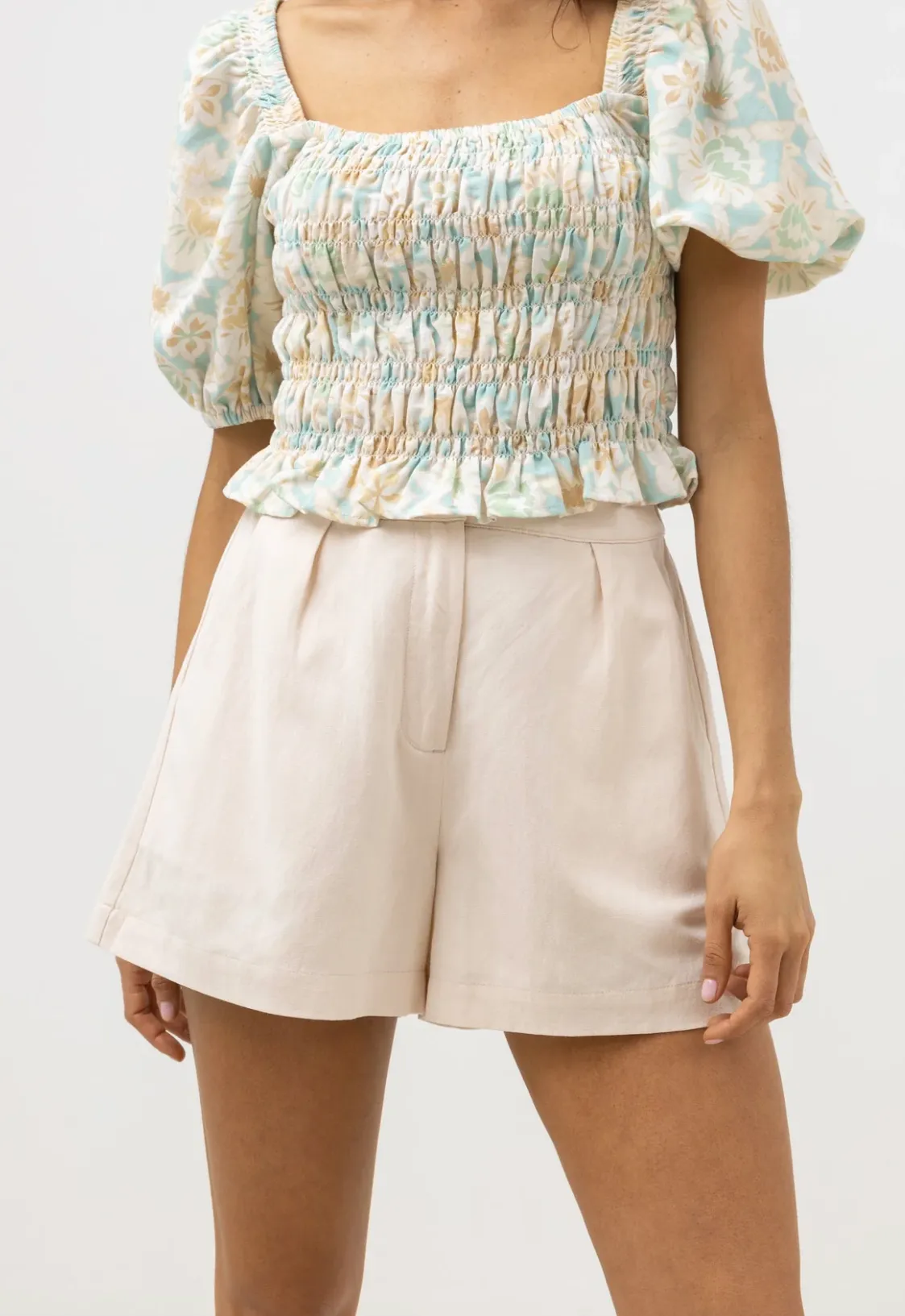 Eddie Elasticated Short - Oatmeal