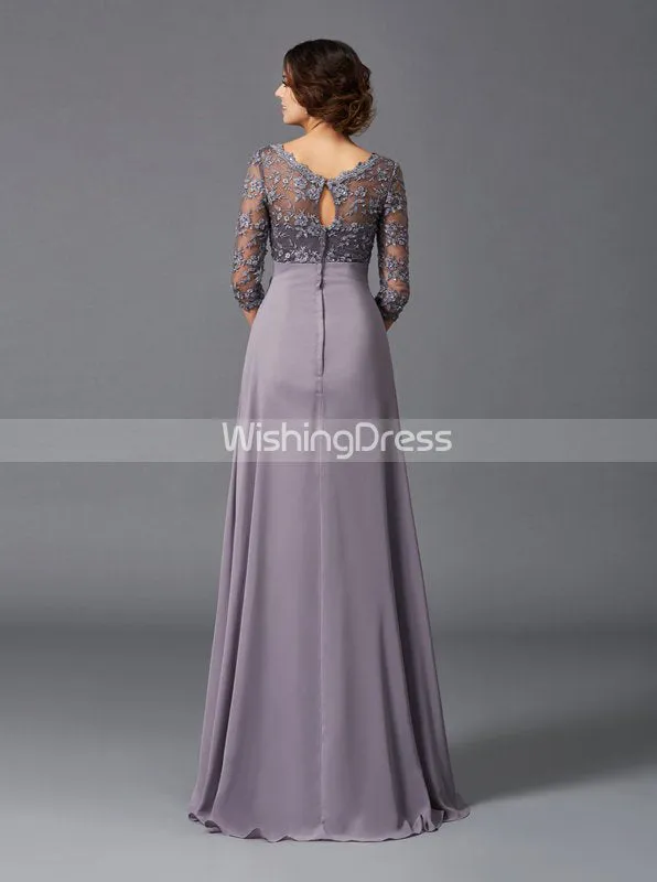 Empire Waist Mother of the Bride Dress with 3/4 Sleeves,MD00055