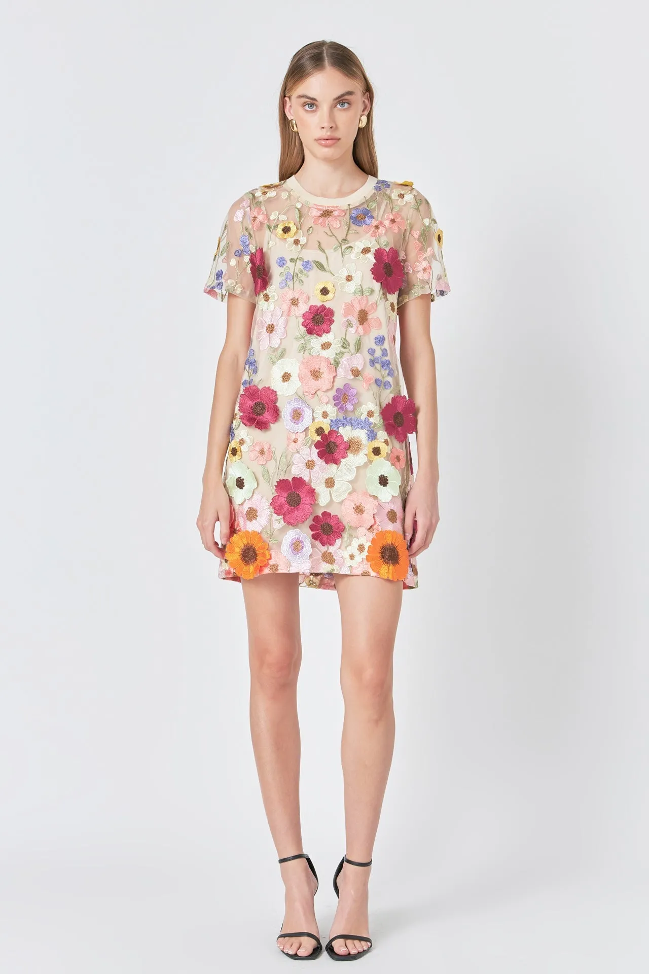 Endless Rose - Floral Applique Mini Dress