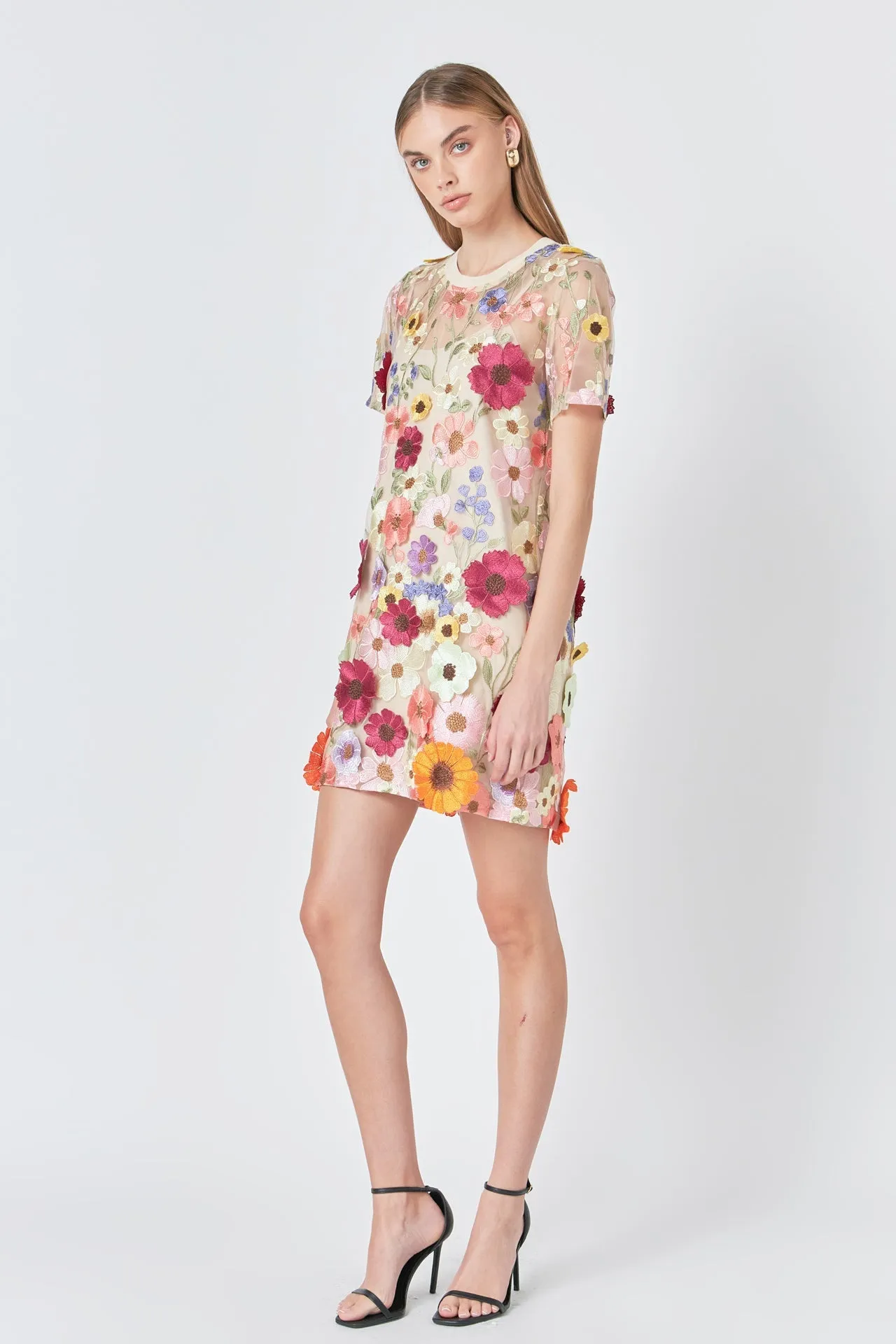 Endless Rose - Floral Applique Mini Dress