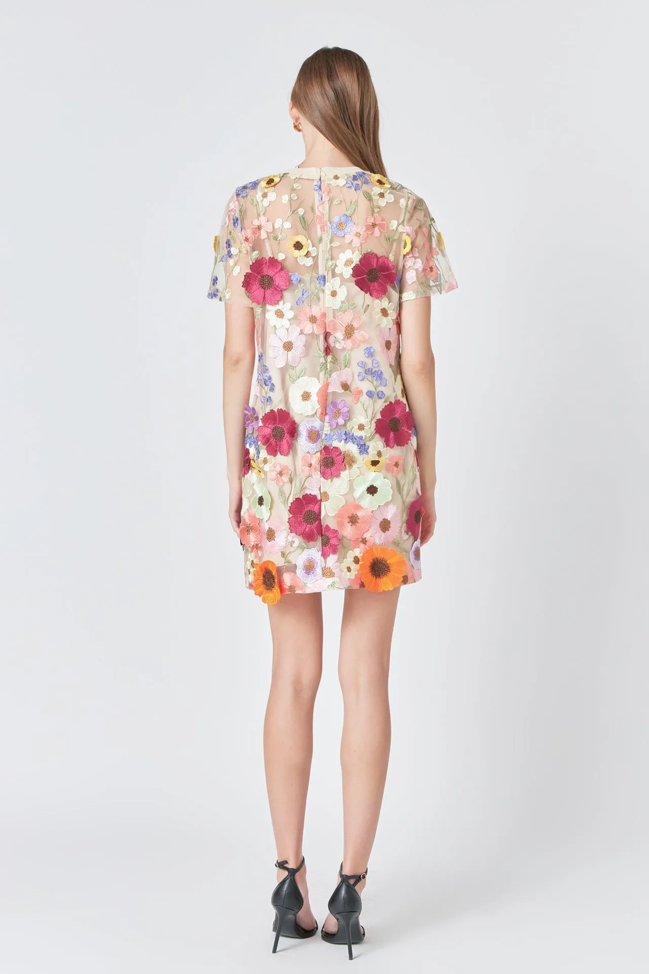 Endless Rose - Floral Applique Mini Dress