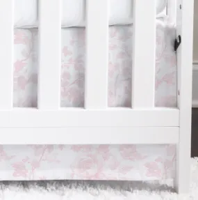 Fancy Bow Toile Crib Skirt