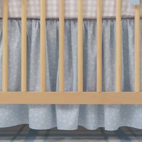 Gathered Crib Skirt | Ditzy Floral in Soft Chambray