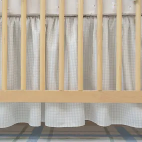 Gathered Crib Skirt | Gingham in Mist Sage