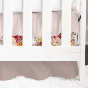 Highland Cow Wildflower Ruffled Crib Skirt Highland Cow Wildflower Ruffled Crib Skirt