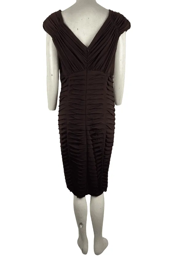 Jax women's brown rouche casual dress size 12