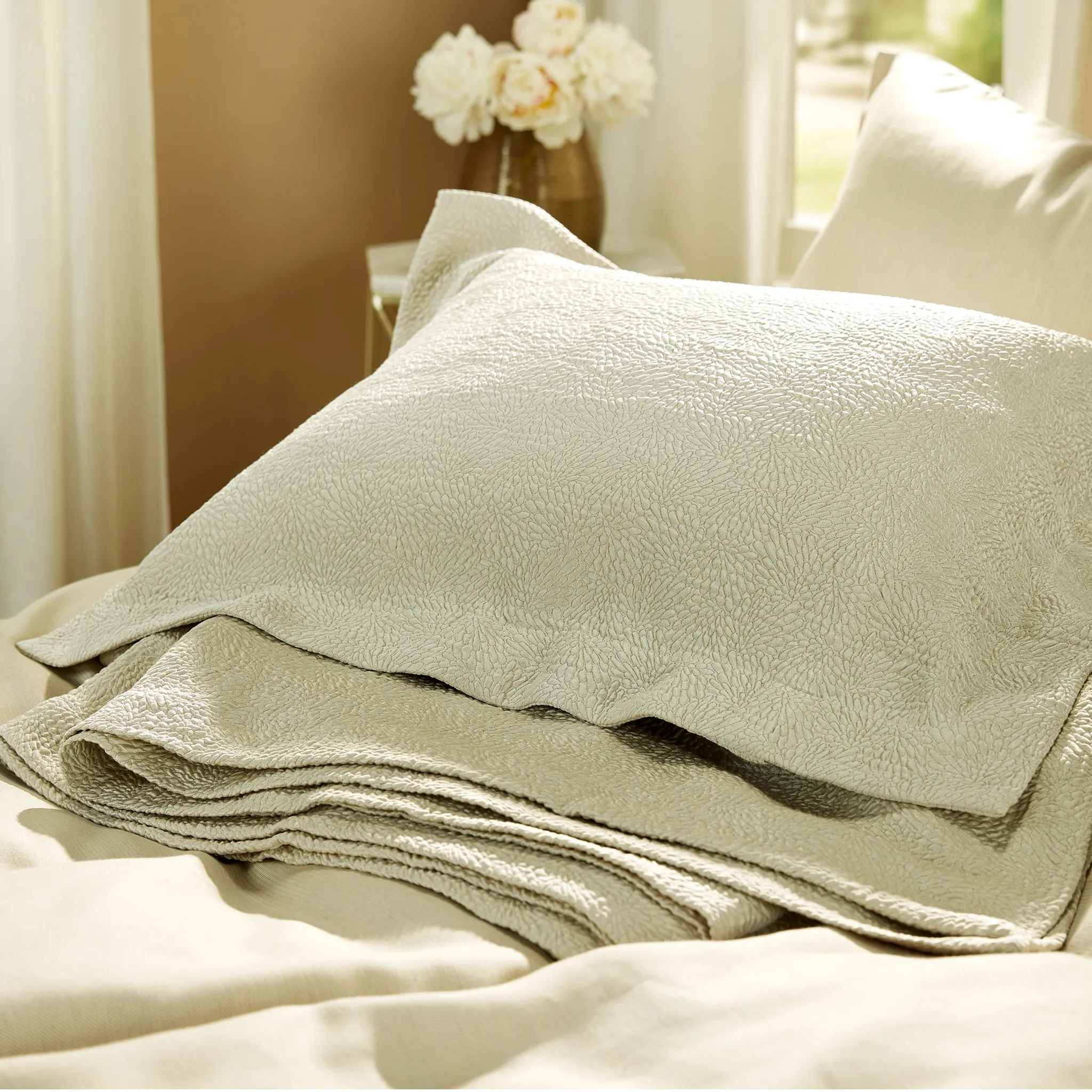 Jazz Platinum Linen Cotton Silk Firm Decorative Tie Pillows by the Purists