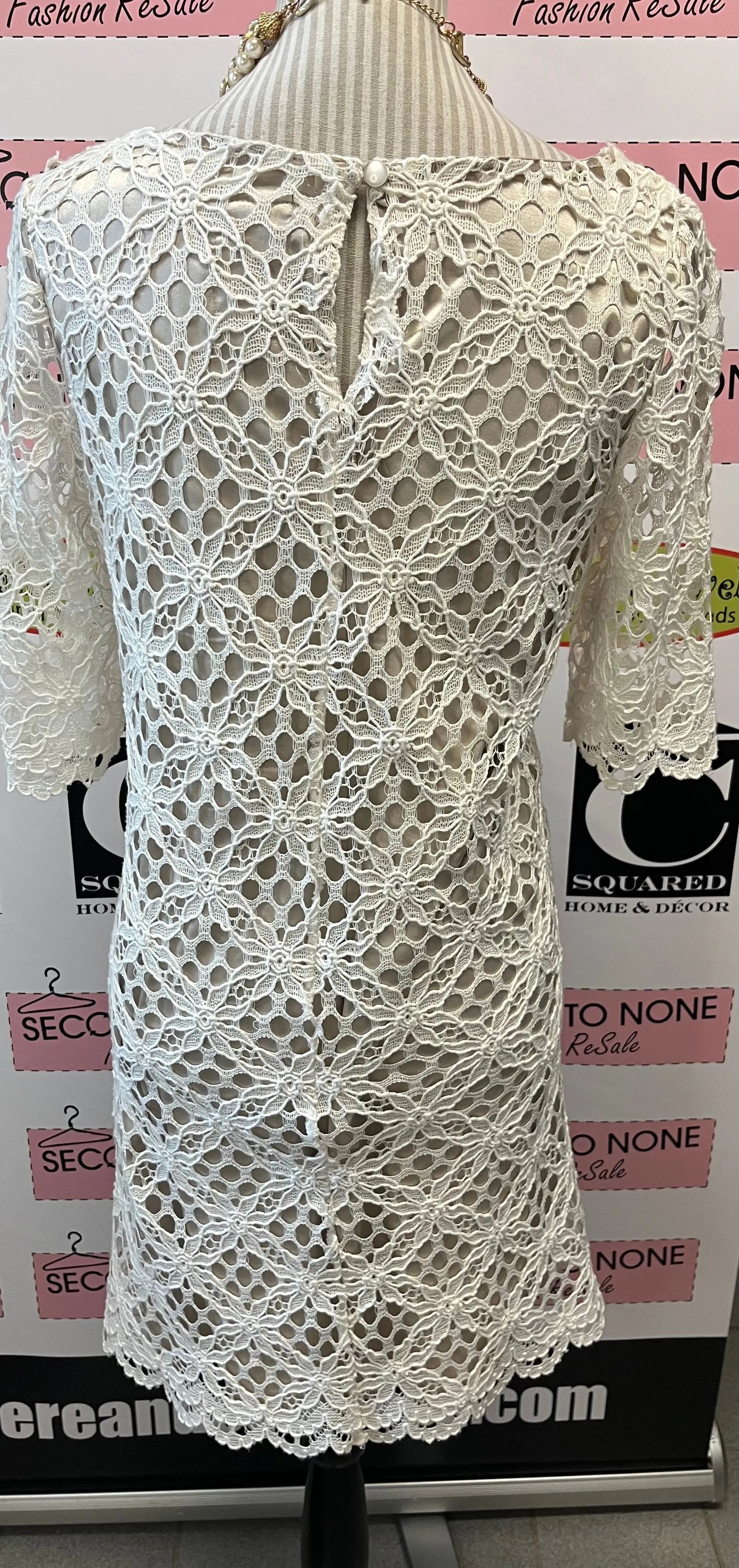 Lace Crochet-Style Dress (Size 10)