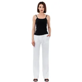 Linen Pants - White - Stonewashed - Luxury Medium Thick Linen