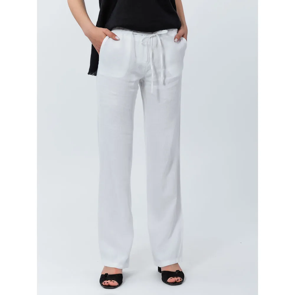 Linen Pants - White - Stonewashed - Luxury Medium Thick Linen