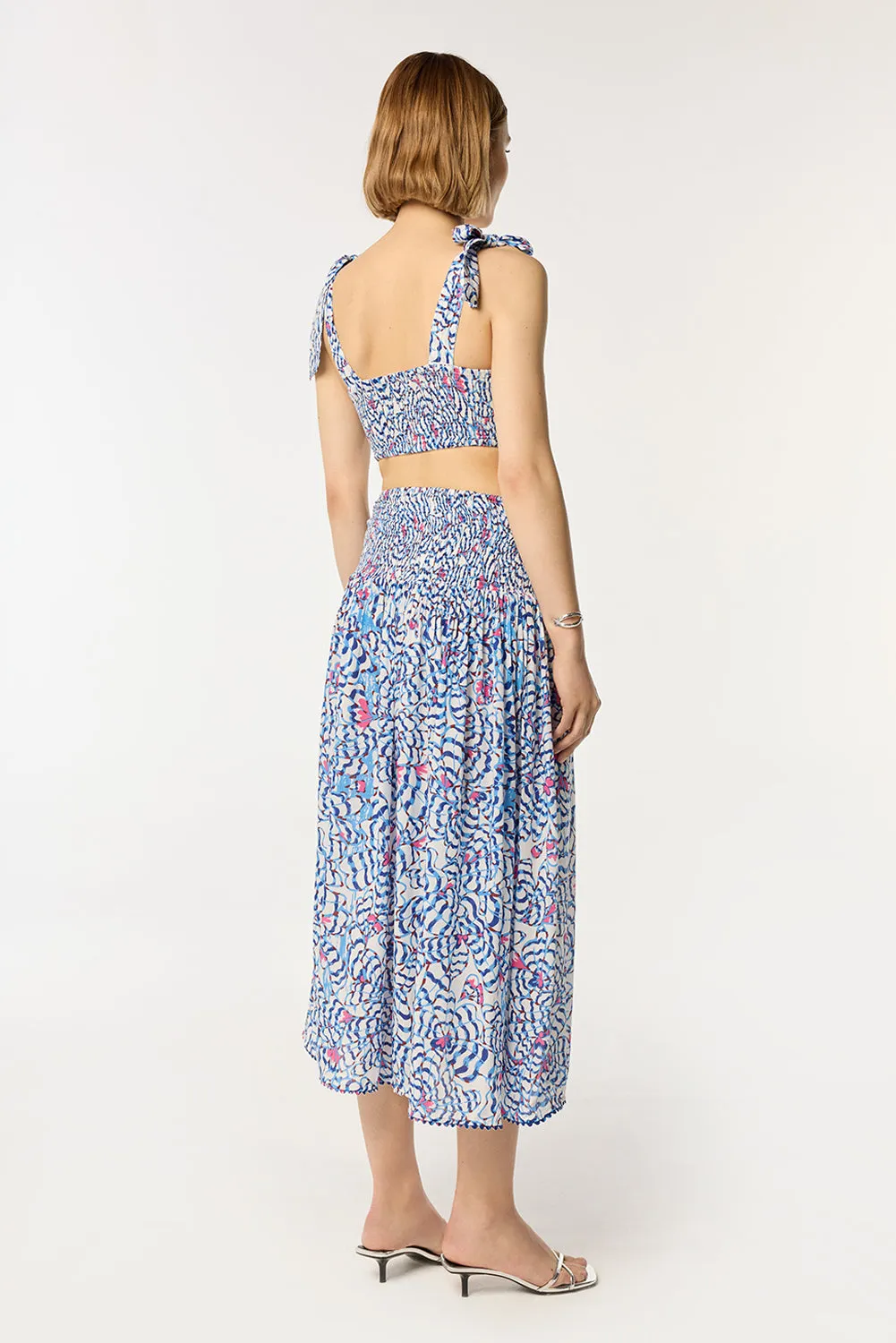 Long Skirt Carla - Blue Wings Flower