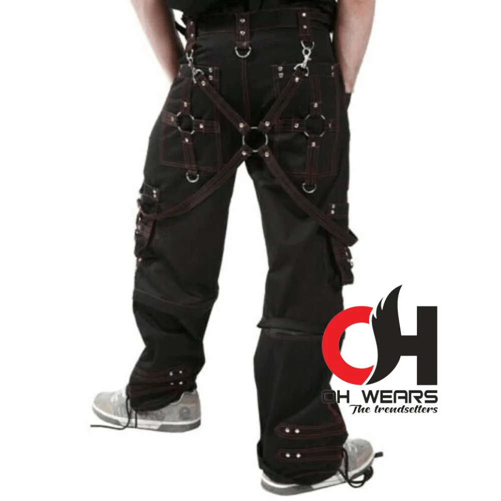 Men Black Cotton Baggy Pants