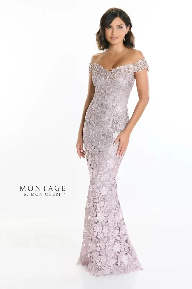 Montage M507-382 Off Shoulder Lace Ombre