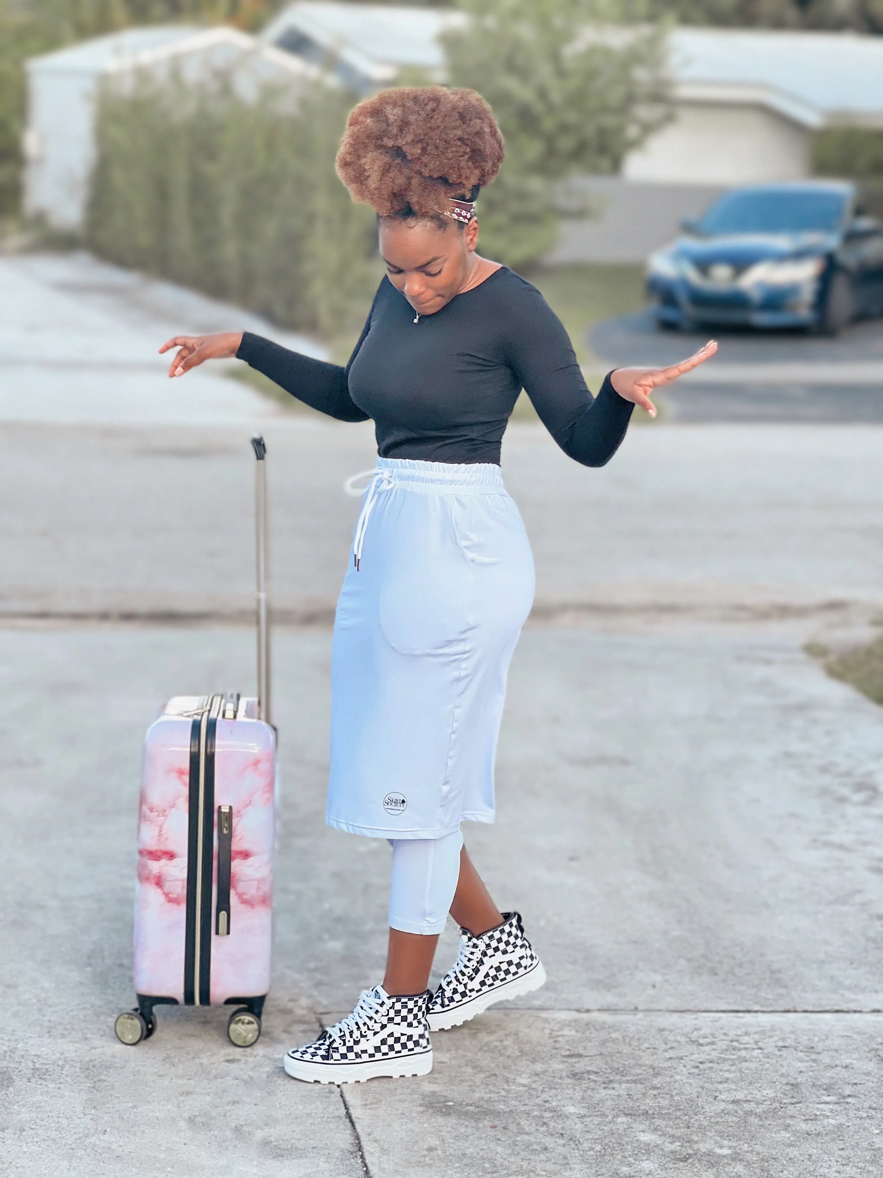 Pisa White Athletic Skirt (capri leggings)