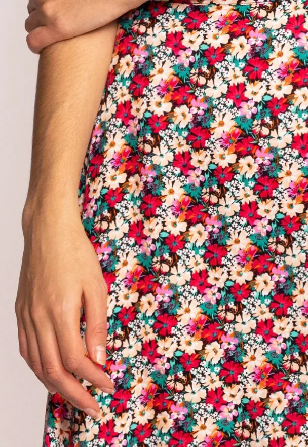 PM Floral Midi Skirt-Pink