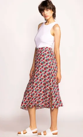 PM Floral Midi Skirt-Pink